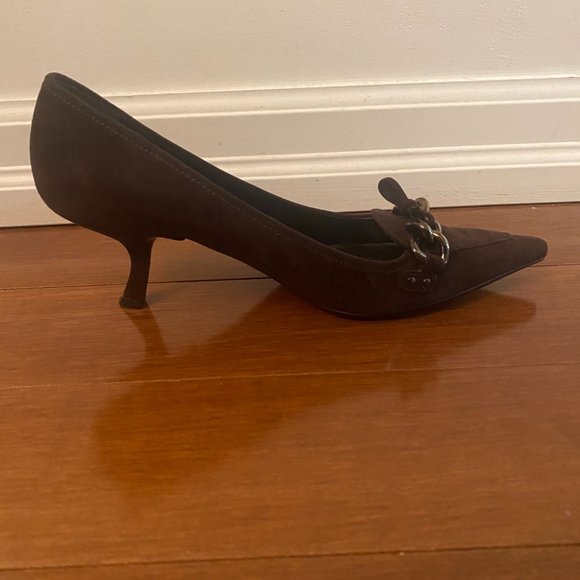 Brown suede Prada Heels - Picture 3 of 4